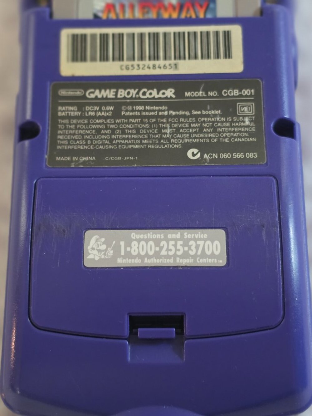 Nintendo Gameboy Color Grape Handheld Console - Picture 5 of 8
